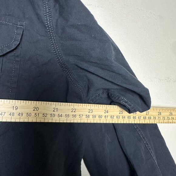 Y2K DKNY Jeans Button Up Dress Shirt Men XL Punk Band Retro Distress Black 2000s - Picture 7 of 15